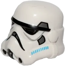 Minifigure, Headgear Helmet SW Stormtrooper, 2 Chin Holes, Dark Azure and Dark Bluish Gray Pattern &#40;Rebels Cartoon Style&#41;