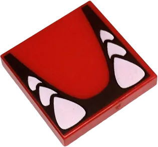 Tile 2 x 2 with Sharp White Teeth in Black Gums Pattern &#40;Super Mario Bowser Lower Jaw&#41;