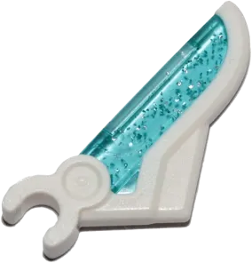 Mini Doll, Wing 1 x 3 with Clip with Molded Glitter Trans-Light Blue Pattern