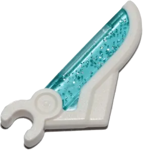 Mini Doll, Wing 1 x 3 with Clip with Molded Glitter Trans-Light Blue Pattern