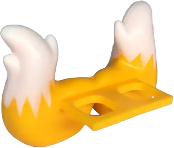 Minifigure Costume Tails Fox with White Tips Pattern - Flexible Rubber