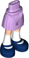 Mini Doll Hips and Skirt, Light Nougat Legs, Dark Blue Shoes and White Socks Pattern - Thin Hinge