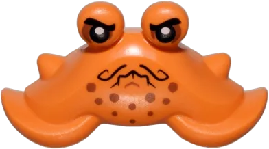 Minifigure, Head, Modified Crab with Black Eyes, Fu Manchu Moustache and Reddish Brown Spots Pattern