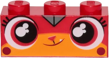 Brick 1 x 3 with Cat Face Wide Eyes and Smiling Pattern &#40;Calm-Down Kitty&#41;