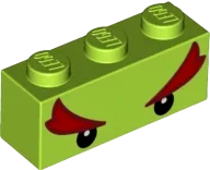 Brick 1 x 3 with Eyes and Red Eyebrows Pattern &#40;Bowser Jr.&#41;