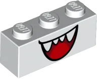 Brick 1 x 3 with Open Mouth Smile with Teeth and Tongue Pattern &#40;Boo&#41;
