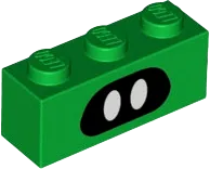 Brick 1 x 3 with Black Face with 2 White Oval Eyes Pattern &#40;Coin Coffer&#41;