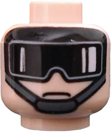 Minifigure, Head Glasses with Black Goggles, Gray Chin Strap Pattern &#40;SW Imperial AT-ST Pilot&#41; - Blocked Open Stud