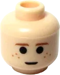 Minifigure, Head Child Brown Eyebrows and Freckles, Large Pupils Pattern - Blocked Open Stud