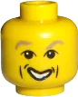 Minifigure, Head Male HP Gilderoy with Light Brown Eyebrows, Cheek Dimple, Open Mouth Smile Pattern - Blocked Open Stud