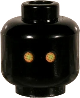 Minifigure, Head Alien with SW Jawa, Yellow Eyes with Small Black Dots Pattern - Blocked Open Stud