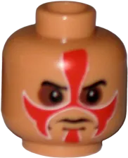 Minifigure, Head Face Paint with Red Paint and Sunken Eyes Pattern - Blocked Open Stud