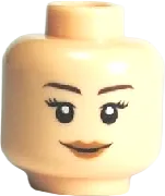 Minifigure, Head Dual Sided Female Smile / Annoyed Pattern - Blocked Open Stud