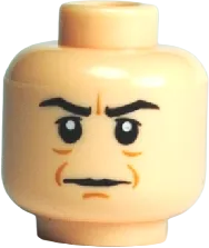 Minifigure, Head Male HP Snape with Brown Lines and Crease Between Eyebrows Pattern - Blocked Open Stud