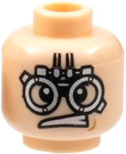 Minifigure, Head Dual Sided Child Freckles, White Pupils / SW Podracer Goggles Pattern - Blocked Open Stud