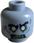 Minifigure, Head Alien with White Eyes and Yellowed Teeth with One Missing Tooth Pattern &#40;Zombie&#41; - Blocked Open Stud