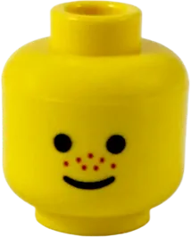 Minifigure, Head Standard Grin and Red Nose Freckles Pattern - Blocked Open Stud