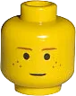 Minifigure, Head Brown Eyebrows and Freckles Pattern - Blocked Open Stud