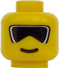 Minifigure, Head Glasses with Dark Ski Goggles Pattern - Blocked Open Stud