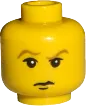 Minifigure, Head Male HP Draco with Brown Eyebrows, White Pupils, Closed Mouth Pattern - Blocked Open Stud
