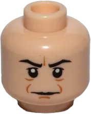 Minifigure, Head Male HP Snape with Brown Lines and Crease Between Eyebrows Pattern - Hollow Stud