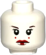 Minifigure, Head Female with Red Lips, Eyelashes, 2 Red Dots on Cheeks Pattern &#40;SW Queen Amidala&#41; - Hollow Stud