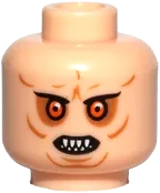 Minifigure, Head Alien with Bared Pointed Teeth, Red Eyes with Pupils and Wrinkles Pattern &#40;SW Bib Fortuna&#41; - Hollow Stud