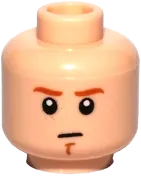 Minifigure, Head Dual Sided Dark Orange Eyebrows, Chin Dimple Determined / Breathing Apparatus Pattern &#40;SW Obi-Wan&#41; - Hollow Stud