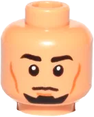 Minifigure, Head Dual Sided Black Eyebrows, Goatee, Cheek Lines, Smile / Neutral Pattern &#40;SW Kanan Jarrus&#41; - Hollow Stud