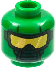 Minifigure, Head Scuba Mask with Yellow Goggles and &#39;H&#39; on Back Pattern &#40;Hydra Diver&#41; - Hollow Stud
