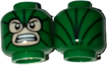 Minifigure, Head Balaclava, Light Nougat Face with Bared Teeth and Black Lines Pattern - Hollow Stud