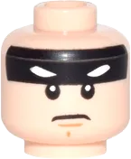 Minifigure, Head Dual Sided Black Headband with Squinted Batman Eyes, Stern / Open Mouth Angry Pattern - Hollow Stud