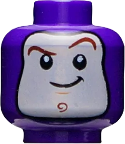 Minifigure, Head Balaclava with Face Hole, Dark Brown Curved Eyebrows, Chin Dimple, Closed Mouth Smile Pattern &#40;Buzz Lightyear&#41; - Hollow Stud