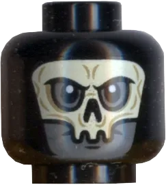 Minifigure, Head Alien with White HP Death Eater Skull Mask Pattern - Hollow Stud
