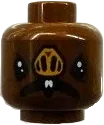 Minifigure, Head Alien with SW Kabe, White Fangs, Nose with 4 Nostrils, Open Mouth Pattern - Hollow Stud