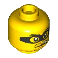 Minifigure, Head Black Eyebrows and Mask, Chin Dimple, Stubble, Grimace Pattern - Hollow Stud