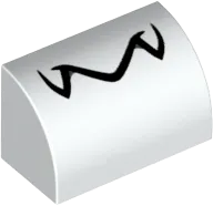 Slope, Curved 1 x 2 x 1 with Jagged Black Line Pattern &#40;Dry Bones Mouth&#41;