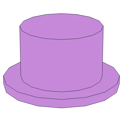 Minifigure, Headgear Hat, Top Hat