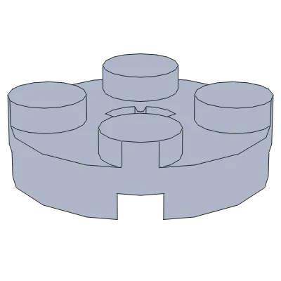 Plate, Round 2 x 2 with Axle Hole &#40;x Shape&#41;