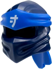 Minifigure, Headgear Ninjago Wrap Type 4 with Molded Blue Headband and Printed White Ninjago Logogram &#39;J&#39; Pattern