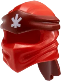 Minifigure, Headgear Ninjago Wrap Type 4 with Molded Dark Red Headband and Printed White Ninjago Logogram &#39;K&#39; Pattern