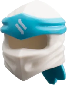 Minifigure, Headgear Ninjago Wrap Type 4 with Molded Medium Azure Headband and Printed White Ninjago Logogram &#39;Z&#39; Pattern