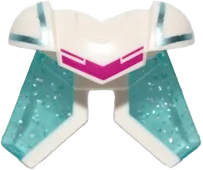 Mini Doll, Armor Breastplate with Shoulder Pads, 2 Bars on Back with Magenta Stripe and Molded Glitter Trans-Light Blue Wings Pattern