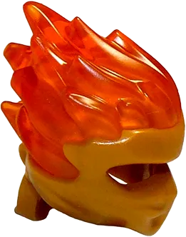 Minifigure, Headgear Ninjago Wrap Type 5 with Molded Trans-Orange Flames Pattern
