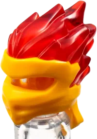 Minifigure, Headgear Ninjago Wrap Type 5 with Molded Trans-Red Flames Pattern