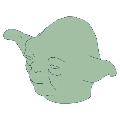 Minifigure, Head, Modified SW Yoda Plain