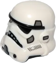 Minifigure, Headgear Helmet SW Stormtrooper with Molded Black Forehead, Eyes, Nose, Chin, and Panels on Back and Printed Dark Bluish Gray Marks and Light Bluish Gray Panels on Back Pattern