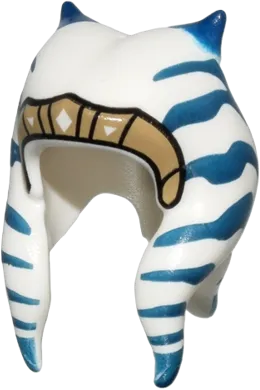Minifigure, Headgear Headdress SW Togruta Montrals Medium with Dark Blue Stripes, Dark Tan Headband Pattern &#40;Ahsoka Tano&#41;