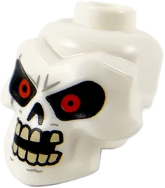 Minifigure, Head, Modified Skull with Red Eyes, Open Mouth and Missing Tooth Pattern