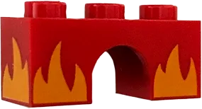 Arch 1 x 3 with Alternate Bright Light Orange Flames Pattern &#40;Rage Kitty&#41;